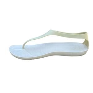 CROCS Women's White Serena Sexi Flip Flop Thong Sandal Size 10
